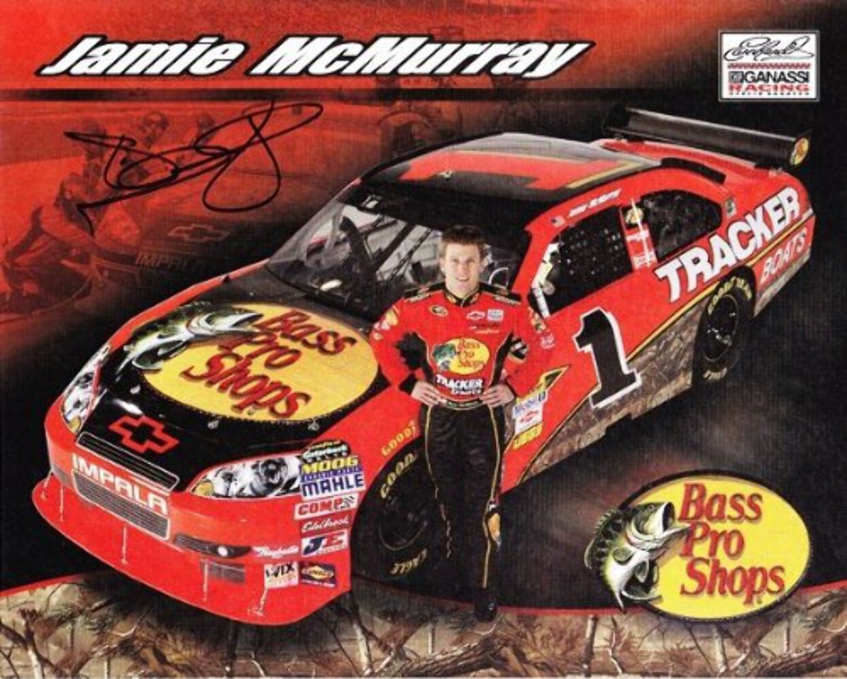 Ameri VINTAGE - mcafe AUTOGRAPHED 2010 Jamie McMurray #1 Bass Pro Shops Racing
