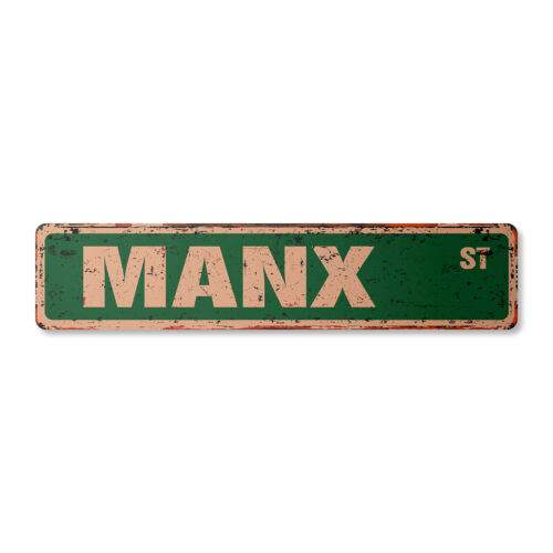 MANX Vintage Street Sign cat breed feline kitty kitten| Indoor/Outdoor - 第 1/20 張圖片