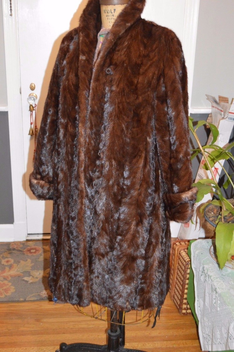vintage sieber furs rich brown mink fur coat s/m | eBay