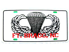 License Plate, PARATROOPER  WING (Black) - w/Basic Wing-Ft. Bragg, NC-NEW-#60003