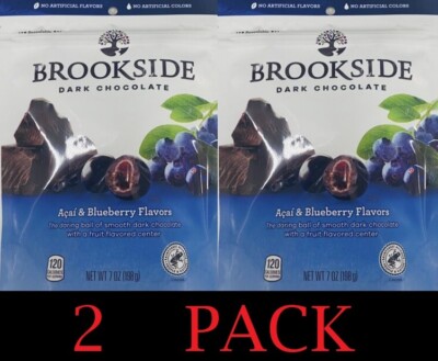 2x Brookside Dark Chocolate ACAI & BLUEBERRY FLAVORS 7 Oz Bag - 2 PACK