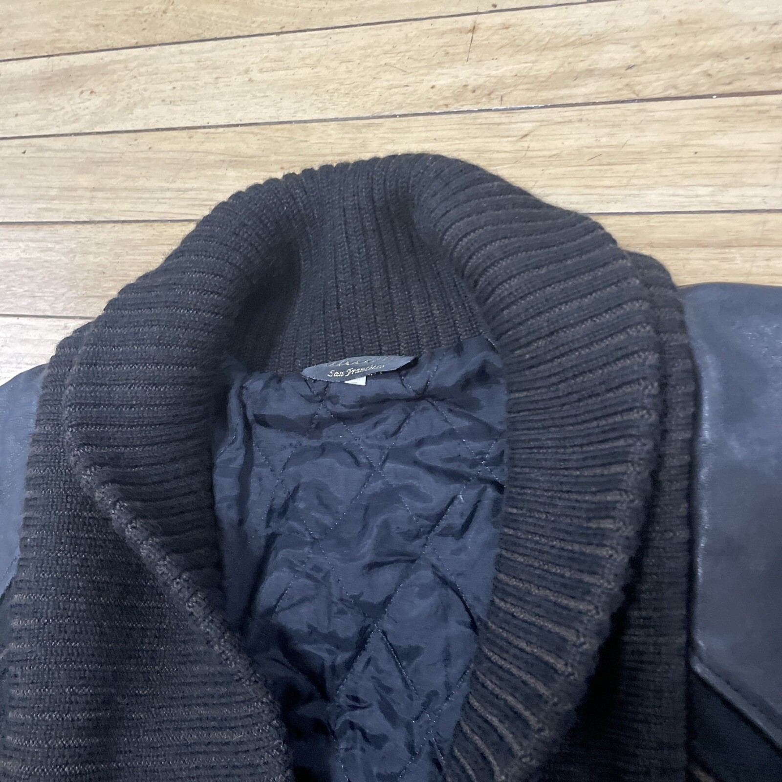 BARCELINO Leather Patchwork Cardigan Jacket Men 5… - image 5