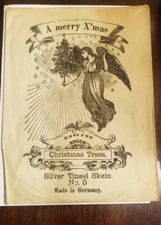 ANTIQUE VICTORIAN GERMAN CHRISTMAS TREE SILVER TINSEL MOSS FOR FEATHER TREE NO5 