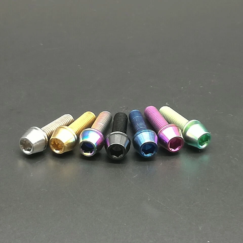 4 X Colorful M5X18mm Super Light Bolts Allen Hex Bike Tapered Head Screw Washer - Image 3 of 3