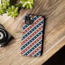 American Flag iPhone Case, Slim Phone Case, Stars and Stripes Design, Flexible