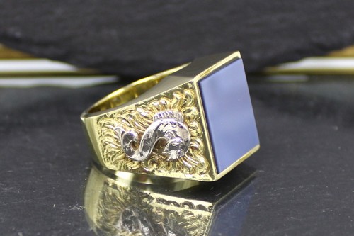 Massiver Siegelring, Wappenring, 585er Gelbgold, 14 Karat - Bild 8 von 15