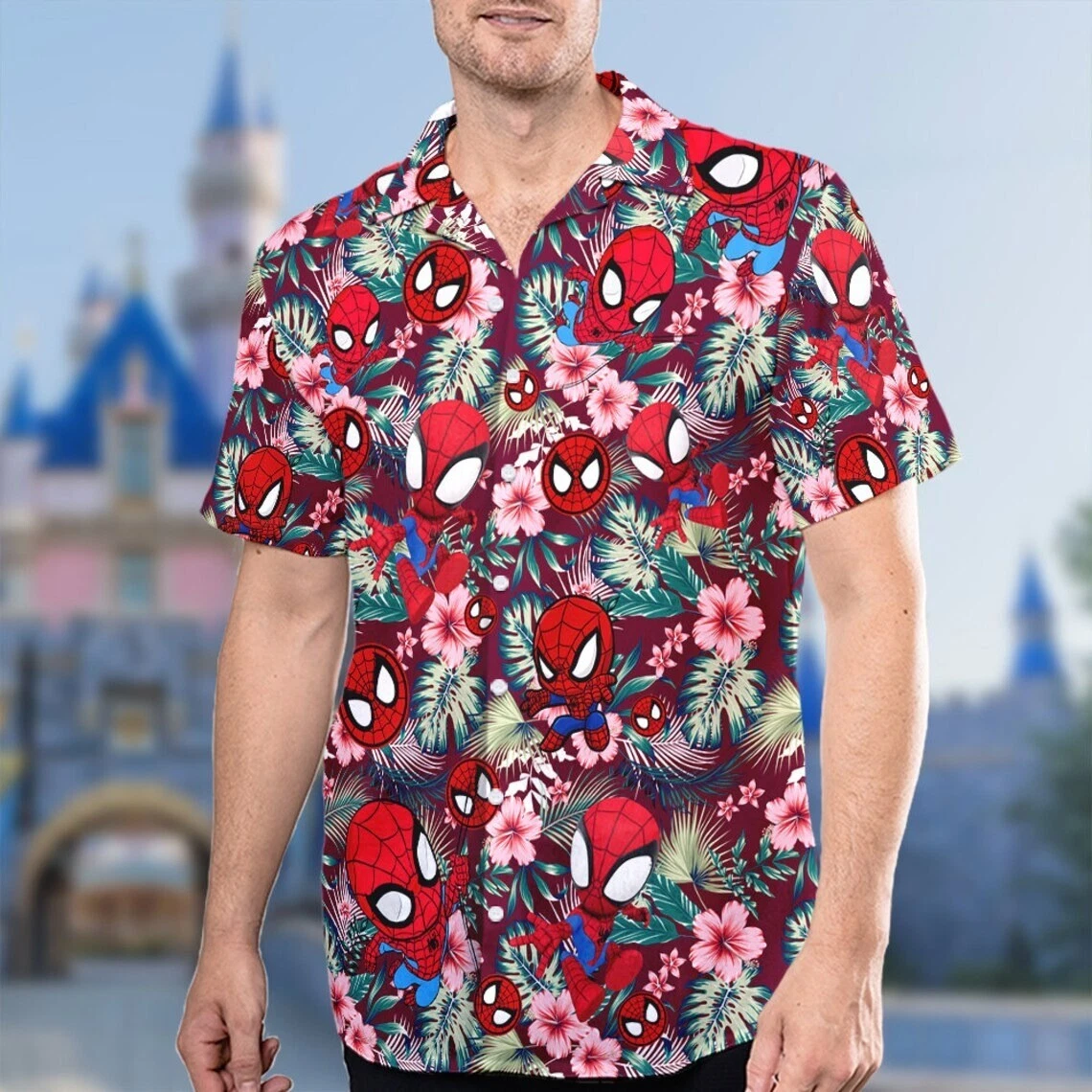 Spiderman Hawaiian Shirt Button Down Unisex Adults Outfit