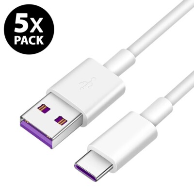 5x USB-C Ladekabel Schnellladekabel Datenkabel Typ C für Samsung Xiaomi Oppo