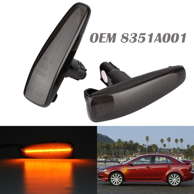 2x for MITSUBISHI Lancer EVO X Outlander Smoked Lens LED Side Marker Signal Lamp for sale online