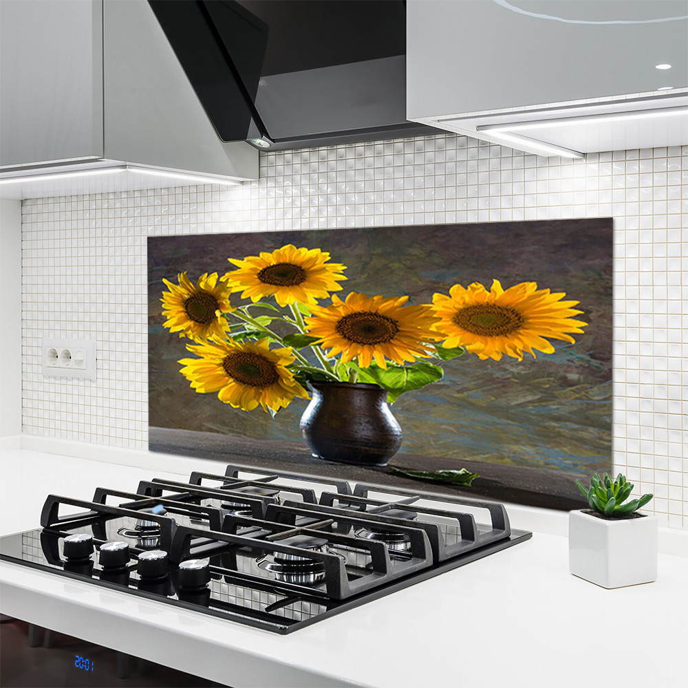 Crédence en verre 120x60 lavable et résistante à la chaleur pour protection de cuisine