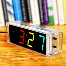 DIY Kits Colorful Digital LED Electronic Alarm Clock Soldering Practice Learning