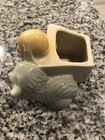 Vintage Shawnee ceramic planter dogs Hound Pekingese USA 611 tan gray — photo 3