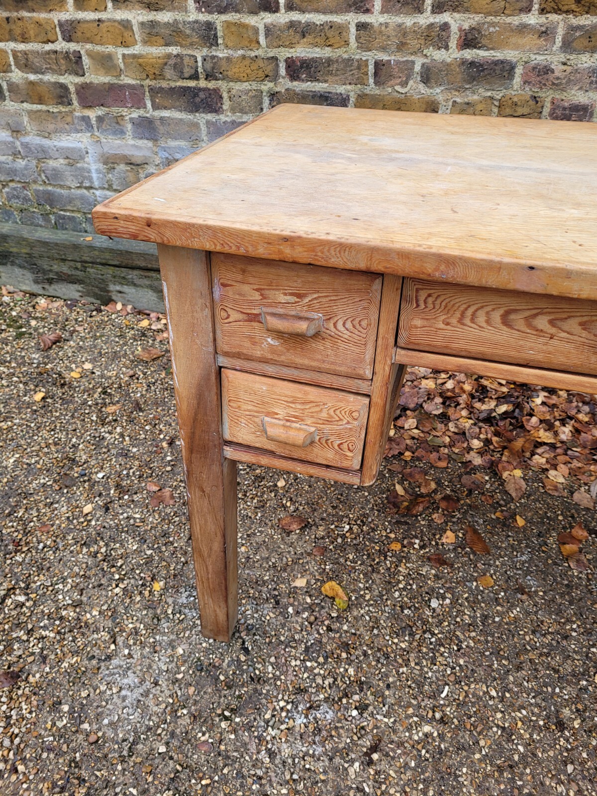 Vintage Mid Century Industrial Oak Desk eBay