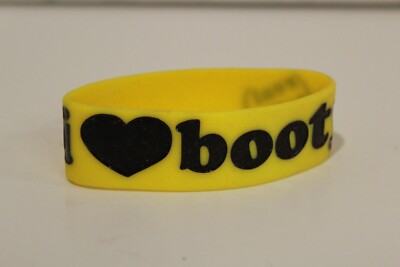 I Heart Booty Real Talk Rubber Bracelet Colon Cancer Support Band 3/4”  YELLOW