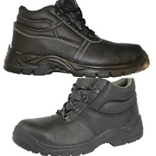 Image of Chukka Safety Work Boots Shoes Leather Steel Toe Cap & Midsole Various Sizes