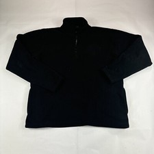 Harley Davidson Fleece Pullover Mens M Black 1/4 Zip Sweater Bar Shield Pockets
