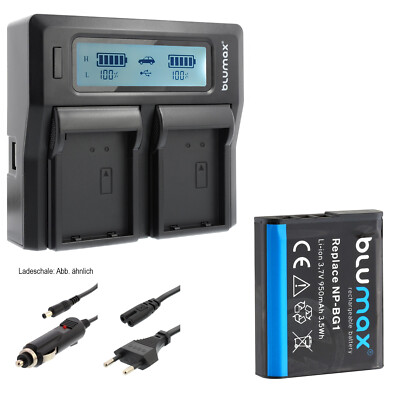 1x Akku + Lader für Sony NP-BG1 Cyber-shot DSC-H3, H9, H50, H55, H70 950 mAh