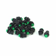 20pcs 12.5mm Thread Green Cap SPST Latching Type Push Button Switch OFF-ON