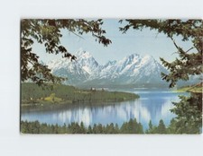 Postcard Grand Tetons Jackson Lake Wyoming USA
