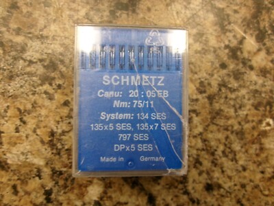 50 SIZE 75/11 SCHMETZ 134 SES 135X5 135X7 DPX5 SEWING MACHINE NEEDLES A19