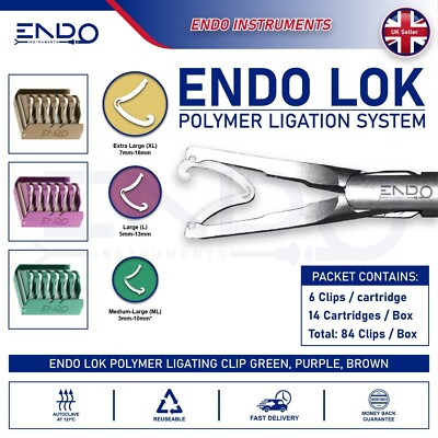 84 Clips x Endolok Polymer Clip Ligating hemo lok clips de ligadura de polímero