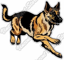 Cute German Shepherd Dog Breed Pet Car Bumper Window Vinyl Sticker Decal 5"X4"