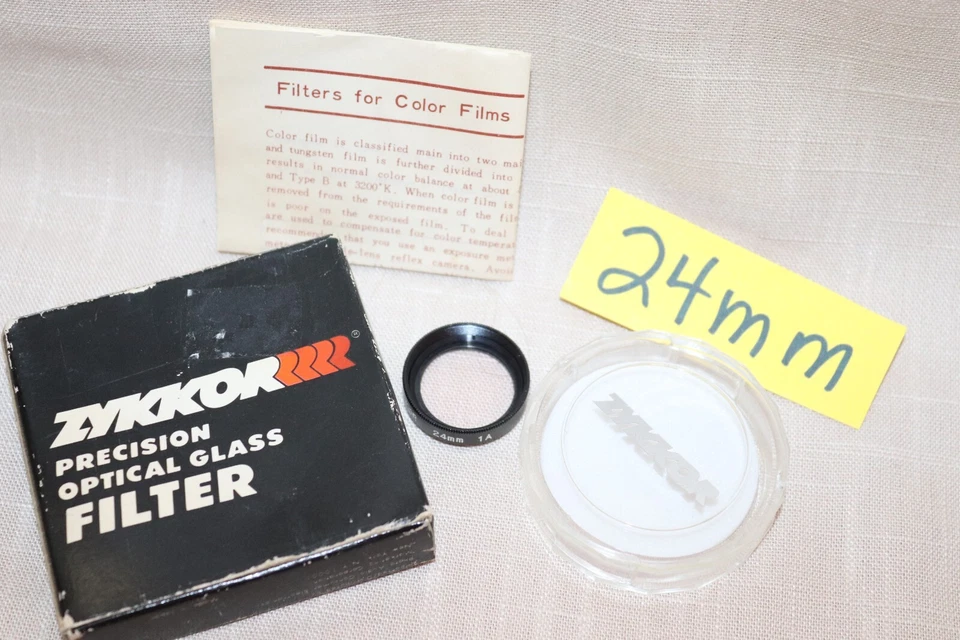 NEW Vtg ZYKKOR 24mm SKYLIGHT 1A FILTER Japan 24mm Thread Sky 1A Filter - MINT - Image 3 of 4