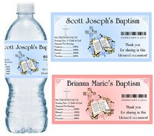 20 BAPTISM CHRISTENING PARTY FAVORS WATER BOTTLE LABELS