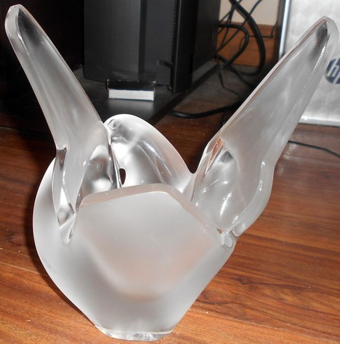 Lalique Paris Sylvie Milchglas Kristall Liebe Taube Vögel - Bild 2 von 4