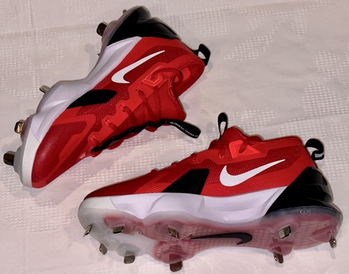 NIKE Force Zoom Trout 9 Elite Red White Black Metal Spike Baseball Cleats Mens 7 - Picture 4 of 8
