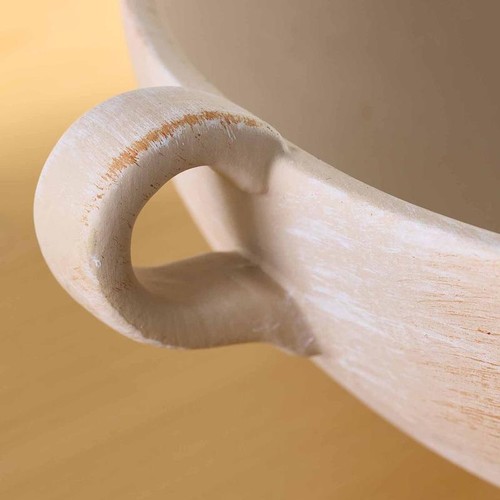 Ceramic Low Stone Distressed Bowl Handmade Indoor Decorative Centerpiece New - Picture 5 of 7