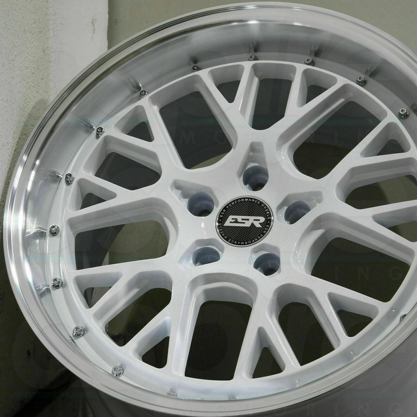 ESR CS11 White Machined Lip Wheels 18x10.5 +22 5x114.3 18 Inch Rims Set ...
