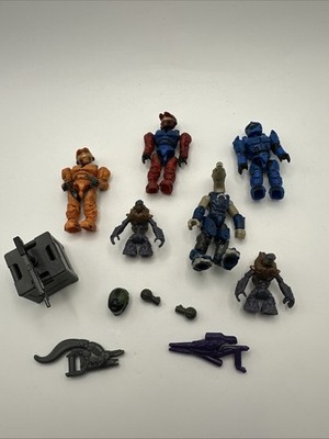 Lot of Halo Mega Bloks / Mega Construx 6 figures  + Accessories Pictured