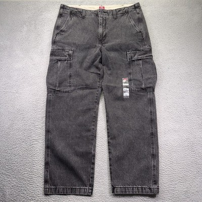 パンツ y2k Levi's 503 Faded Black Cargo Denim Levis XX Cargo Jeans Mens 38x32 Faded Black Straight Stretch Denim