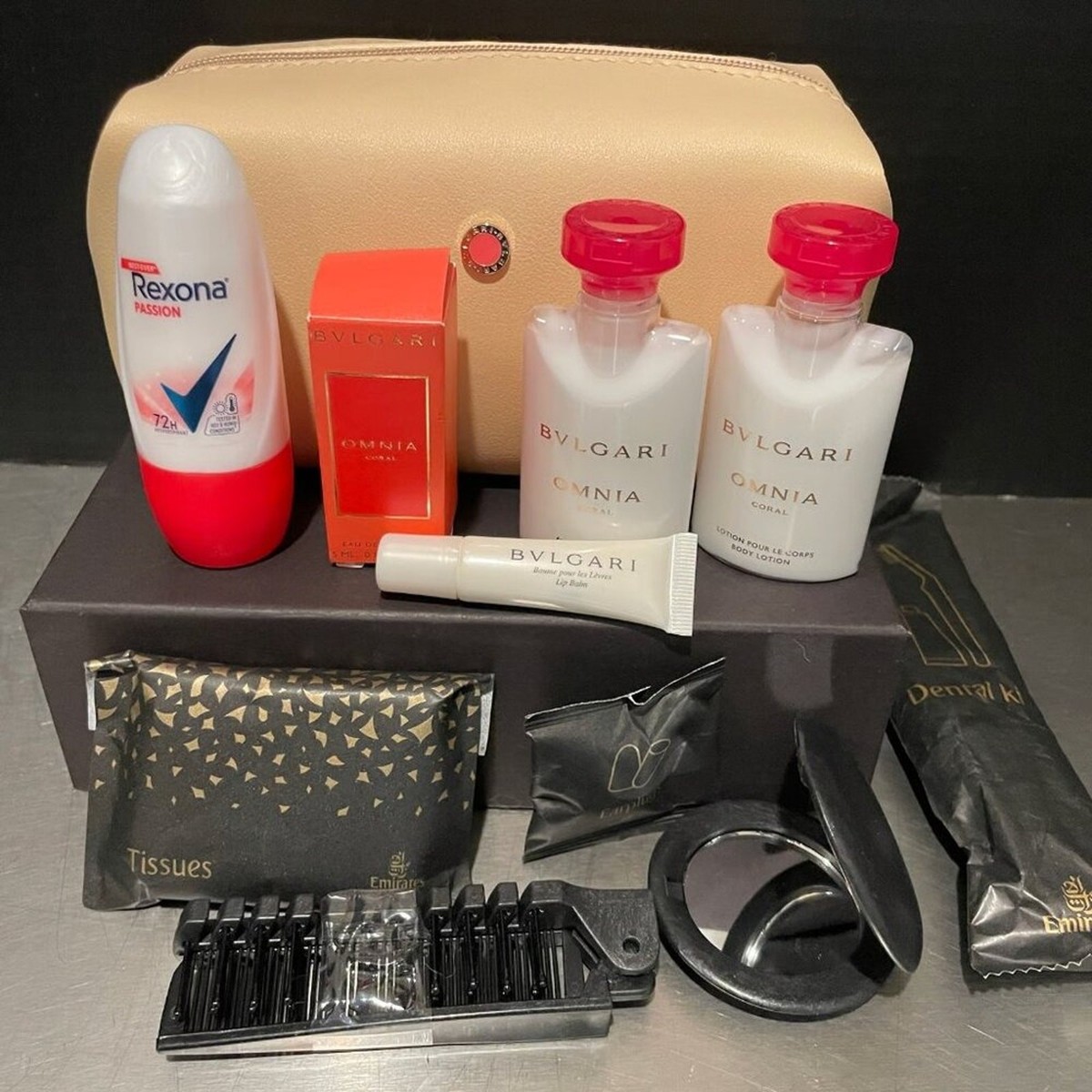NEW Emirates x Bvlgari collection Women's Amenity Kit Pouch