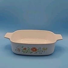 Corning Ware 1 Quart Casserole Dish A-1-B Wildflower Orange yellow 7" No Lid