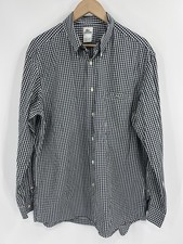 Lacoste Men  s Gingham Check Navy Blue Button Down Size 42