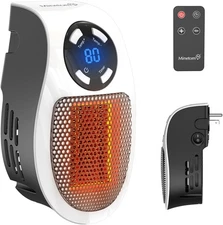 450W Space Heater, Remote Wall Outlet Electric Space Heater