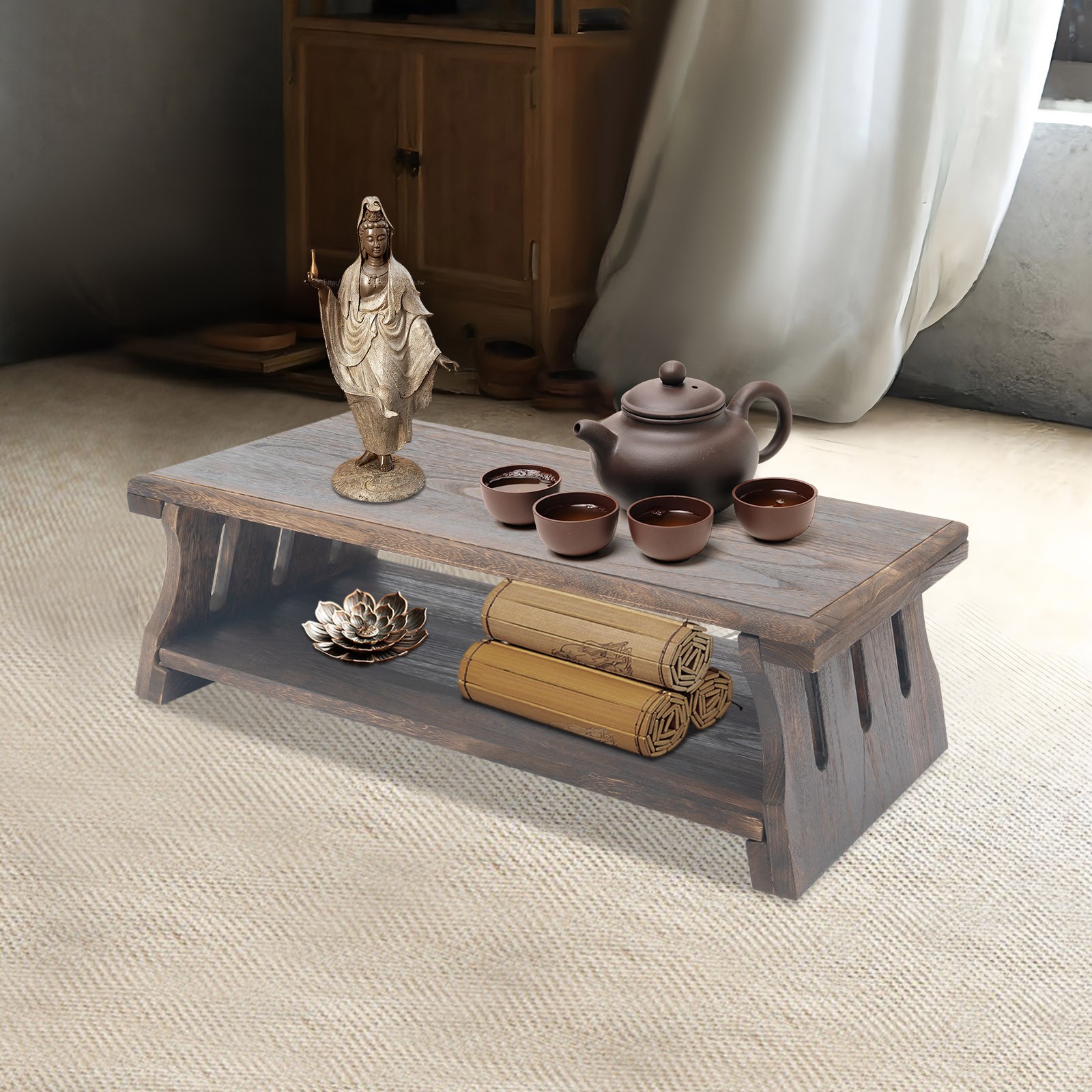 Altar Table, Folding Meditation Table, Low Coffee Table For Sitting On The Floor