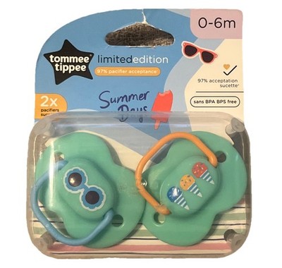 Tommee Baby Newborn Infant Pacifier 0-6m Limited Edition 2pack w/Case BPA Free