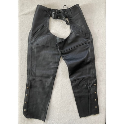 #ad Custom Bilt Leather Motorcycle Chaps Mens 2XL Black Adjustable Riding Gear $60.00