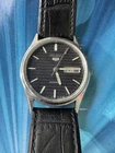 Seiko 5  Vintage Automatic Calendar Watch For Men 34 Mm