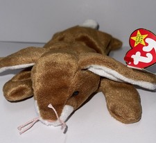 TY Beanie Baby - EARS the Rabbit 1995 Brown Stuffed Animal Plush Toy New