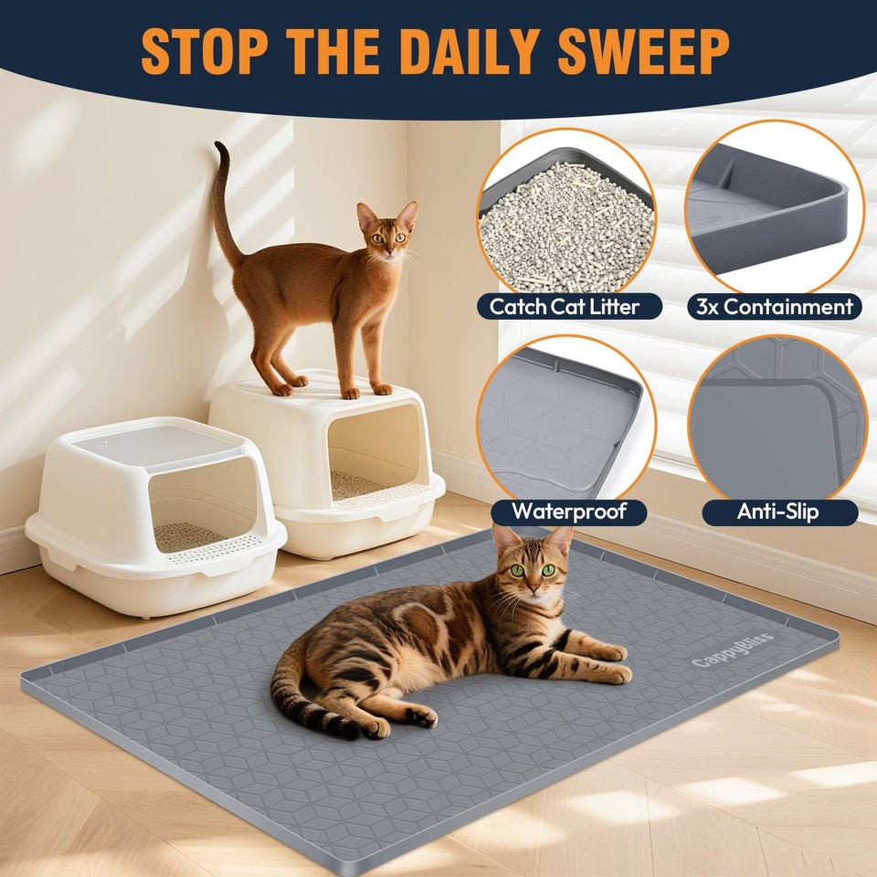 Large Cat Mat for Litter Box, 34