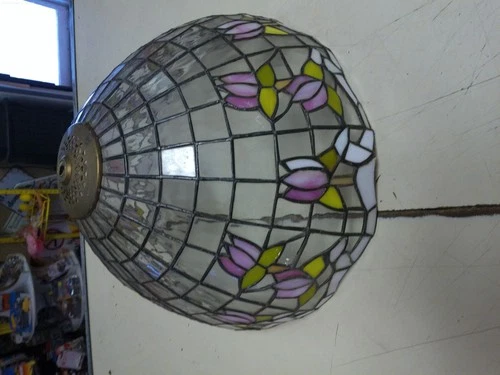 Vintage Stained Glass Lamp Shade 16"