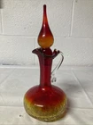 VINTAGE 1960S BLENKO AMBERINA CRACKLE GLASS 10.5” Great Condition