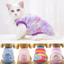 Cartoon Fleece Pet Sweater – Winter Warm Vest for Small Dogs and Cats