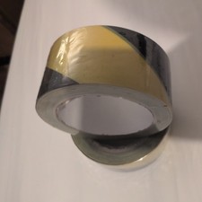 Hazard Warning Floor Lane Marking Tape Black Yellow 50mm Self Adhesive 66m