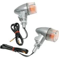 K&S Technologies Polished Aluminum Marker Lights - Round #1 with Clear Lens