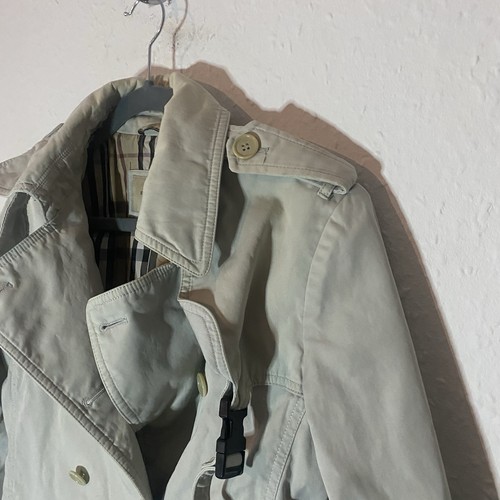 Burberry LONDON Back Split Womens Trench coat, Beige/Grey Button+Belted Jacket - Picture 5 of 11
